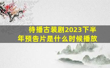 待播古装剧2023下半年预告片是什么时候播放