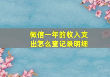 微信一年的收入支出怎么查记录明细