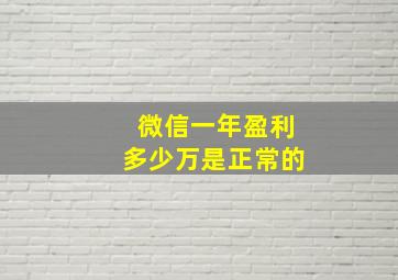 微信一年盈利多少万是正常的