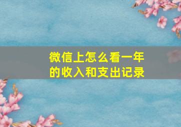 微信上怎么看一年的收入和支出记录