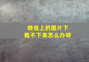 微信上的图片下载不下来怎么办呀