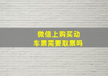 微信上购买动车票需要取票吗