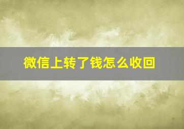 微信上转了钱怎么收回