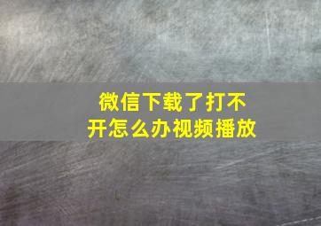 微信下载了打不开怎么办视频播放