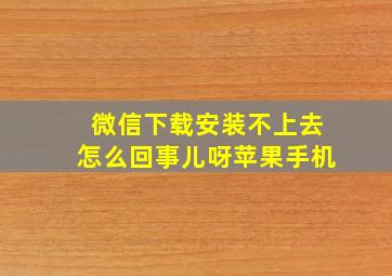 微信下载安装不上去怎么回事儿呀苹果手机