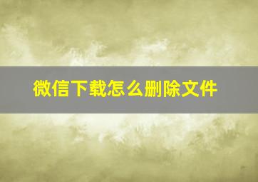 微信下载怎么删除文件