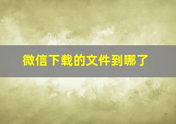 微信下载的文件到哪了