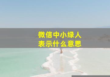 微信中小绿人表示什么意思