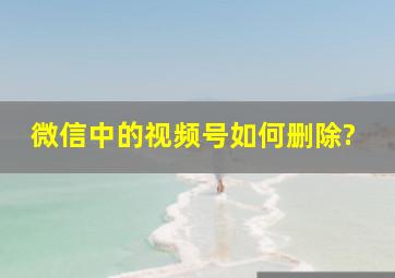 微信中的视频号如何删除?