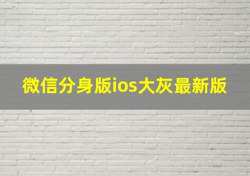 微信分身版ios大灰最新版