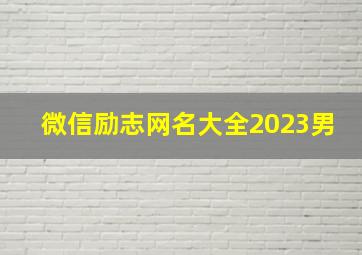 微信励志网名大全2023男