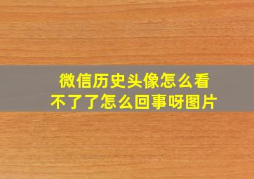 微信历史头像怎么看不了了怎么回事呀图片