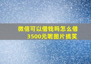 微信可以借钱吗怎么借3500元呢图片搞笑