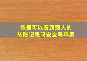 微信可以看到别人的转账记录吗安全吗苹果