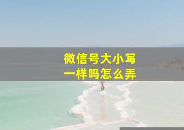 微信号大小写一样吗怎么弄