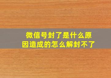 微信号封了是什么原因造成的怎么解封不了