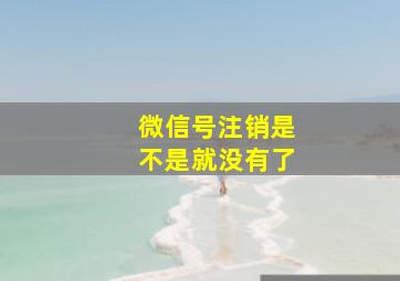 微信号注销是不是就没有了