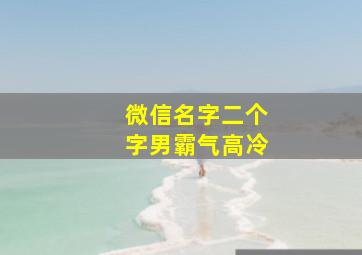 微信名字二个字男霸气高冷