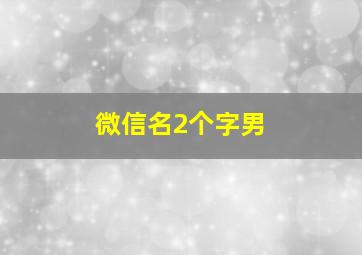 微信名2个字男