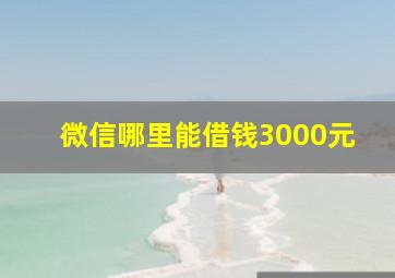 微信哪里能借钱3000元