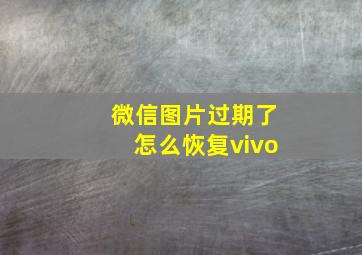 微信图片过期了怎么恢复vivo