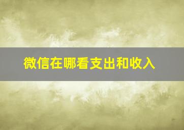 微信在哪看支出和收入