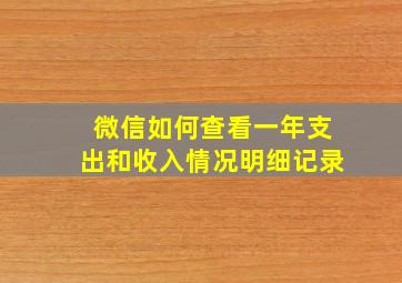 微信如何查看一年支出和收入情况明细记录