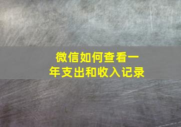 微信如何查看一年支出和收入记录