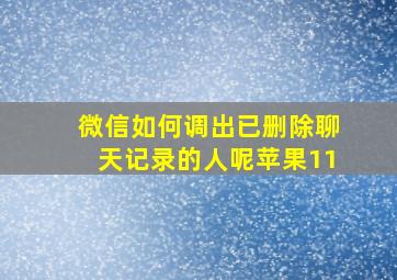 微信如何调出已删除聊天记录的人呢苹果11