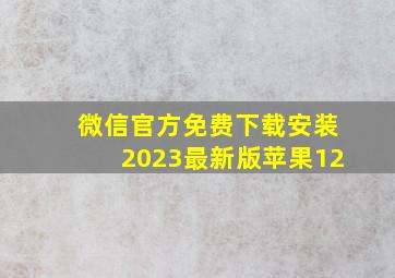 微信官方免费下载安装2023最新版苹果12