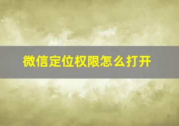 微信定位权限怎么打开