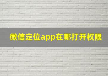 微信定位app在哪打开权限