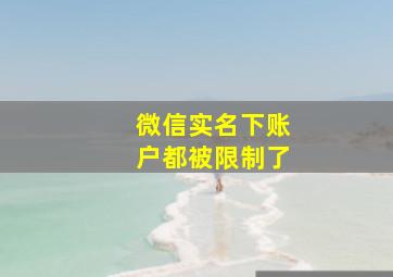 微信实名下账户都被限制了