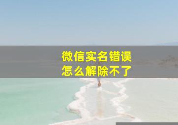 微信实名错误怎么解除不了