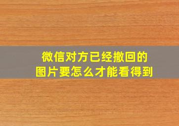 微信对方已经撤回的图片要怎么才能看得到