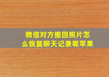 微信对方撤回照片怎么恢复聊天记录呢苹果