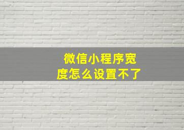 微信小程序宽度怎么设置不了