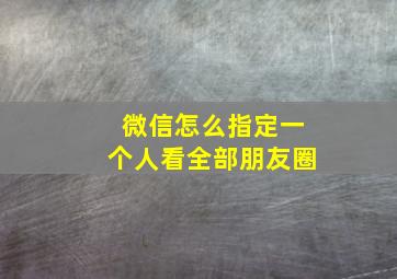 微信怎么指定一个人看全部朋友圈