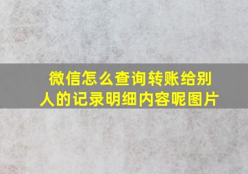 微信怎么查询转账给别人的记录明细内容呢图片