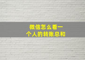 微信怎么看一个人的转账总和