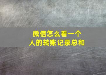 微信怎么看一个人的转账记录总和