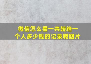 微信怎么看一共转给一个人多少钱的记录呢图片