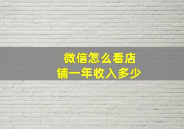 微信怎么看店铺一年收入多少