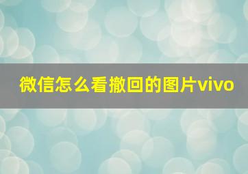 微信怎么看撤回的图片vivo