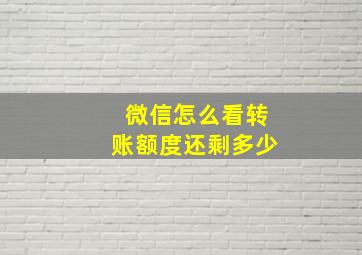 微信怎么看转账额度还剩多少