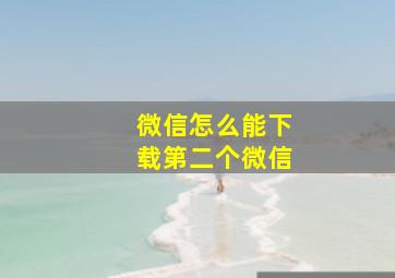 微信怎么能下载第二个微信