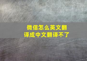 微信怎么英文翻译成中文翻译不了