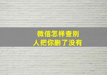 微信怎样查别人把你删了没有