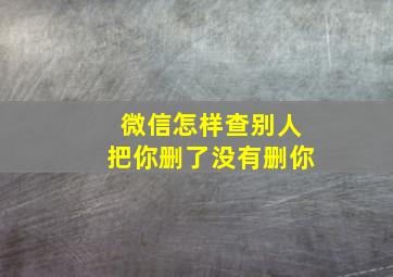 微信怎样查别人把你删了没有删你