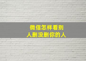 微信怎样看别人删没删你的人